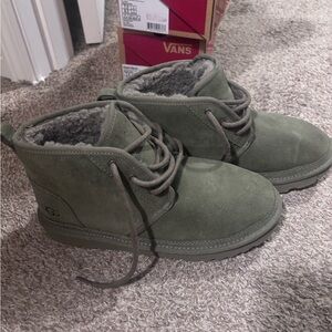 UGG Olive Suede Ankle Boots